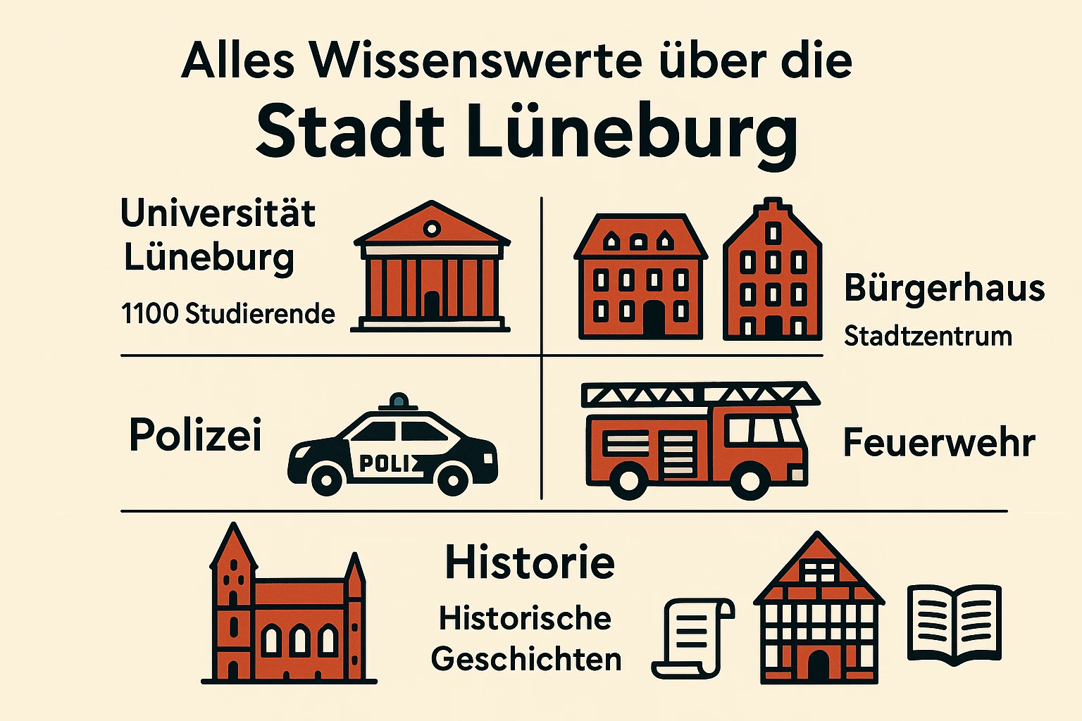 Alles Wissenswertes &Atilde;&frac14;ber die Stadt L&Atilde;&frac14;neburg - Institute wie Universit&Atilde;&curren;t, B&Atilde;&frac14;rgerhaus, Polizei, Feuerwehr als auch die Historie der Stadt und deren Geschichten
