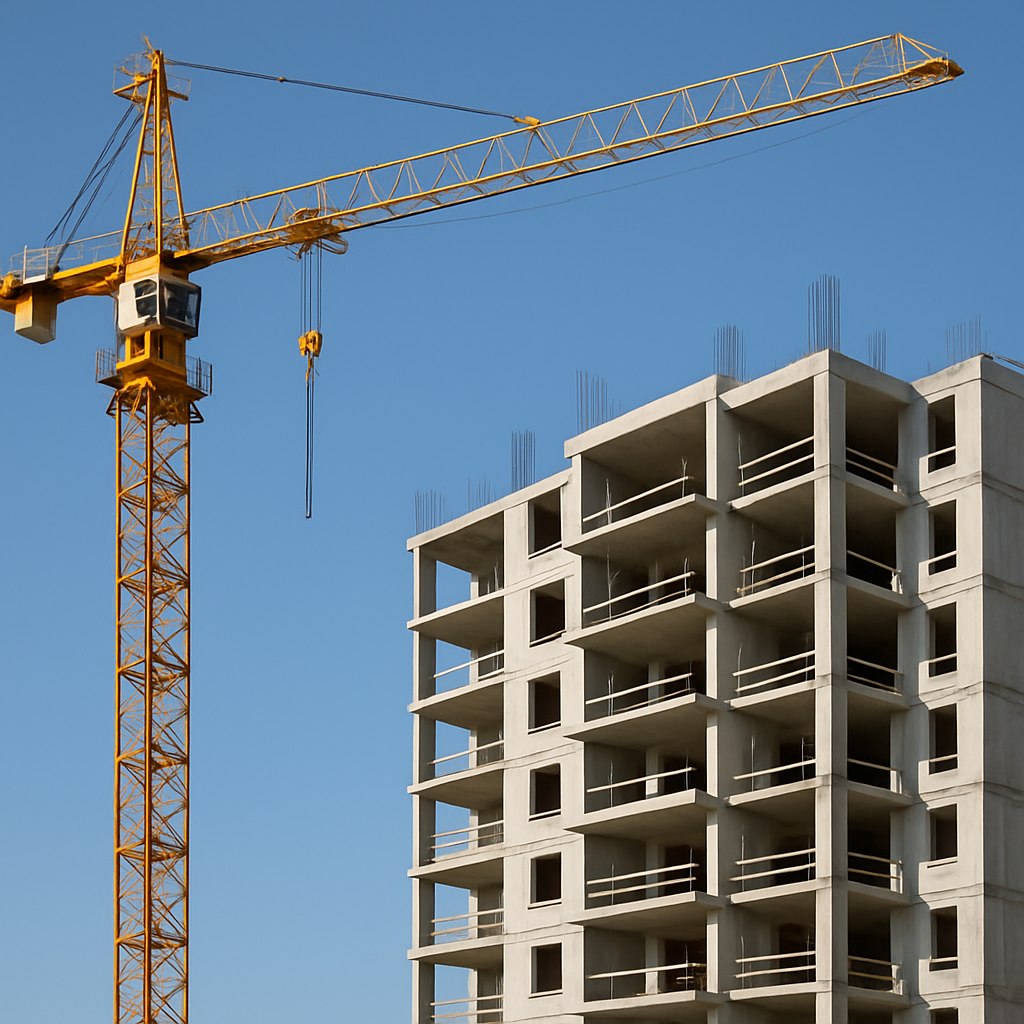 Baukran Wohnungsbau Baustelle