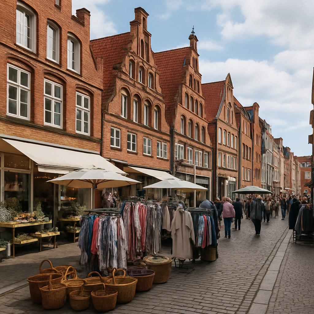 Einkaufsstraße Wochenmarkt Boutiquen