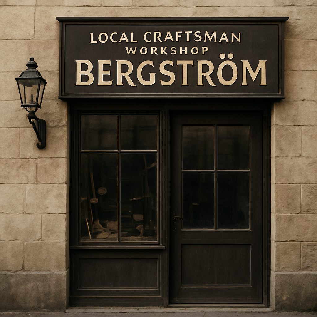 Betriebsschild Bergström Lokal