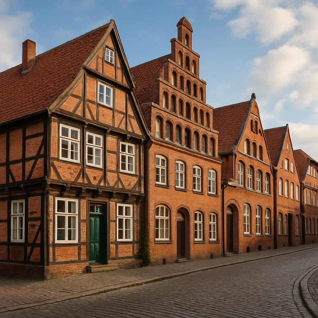 Fachwerkhäuser Backsteinfassaden enge Gassen