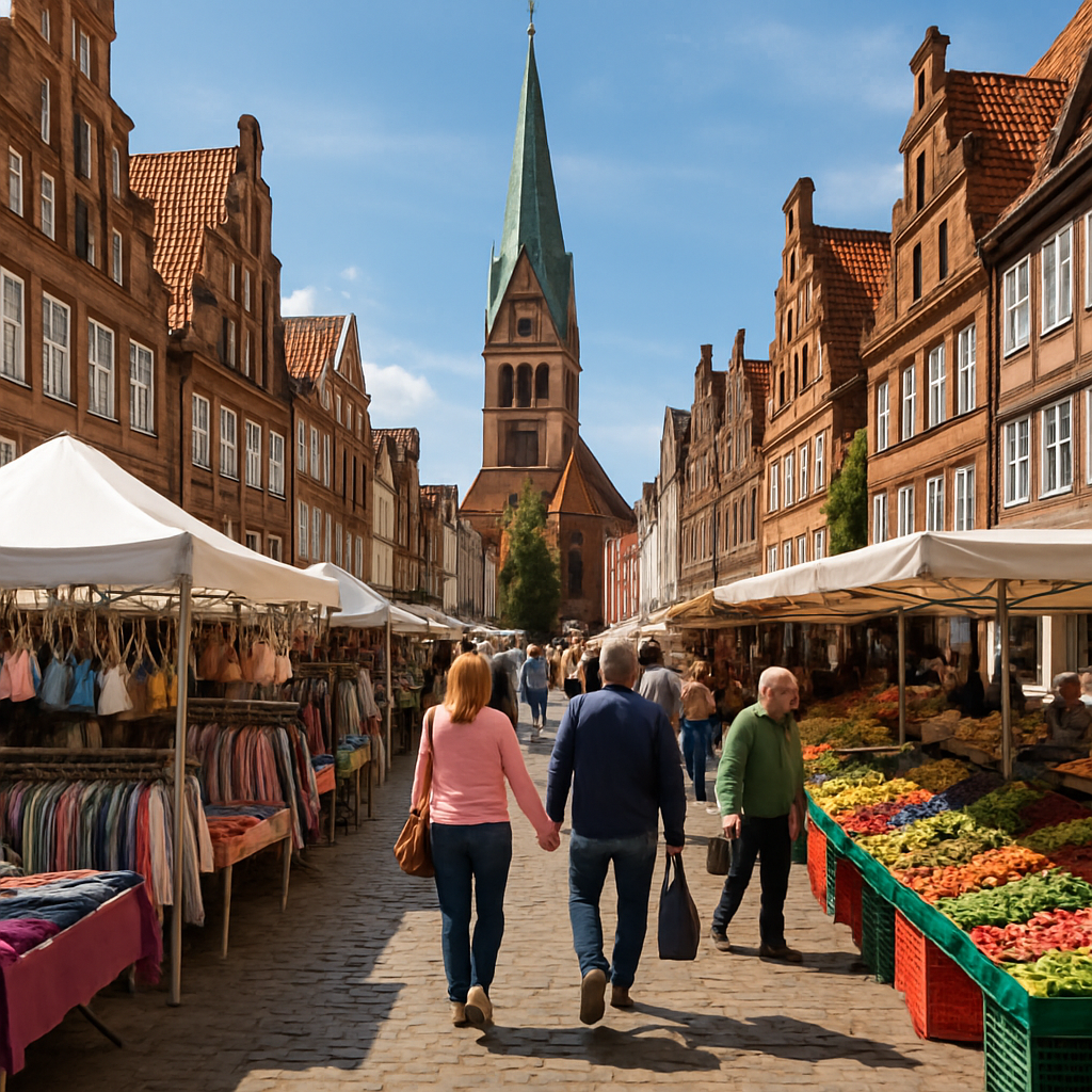 Innenstadt Fachgeschäfte Wochenmarkt Gastronomie