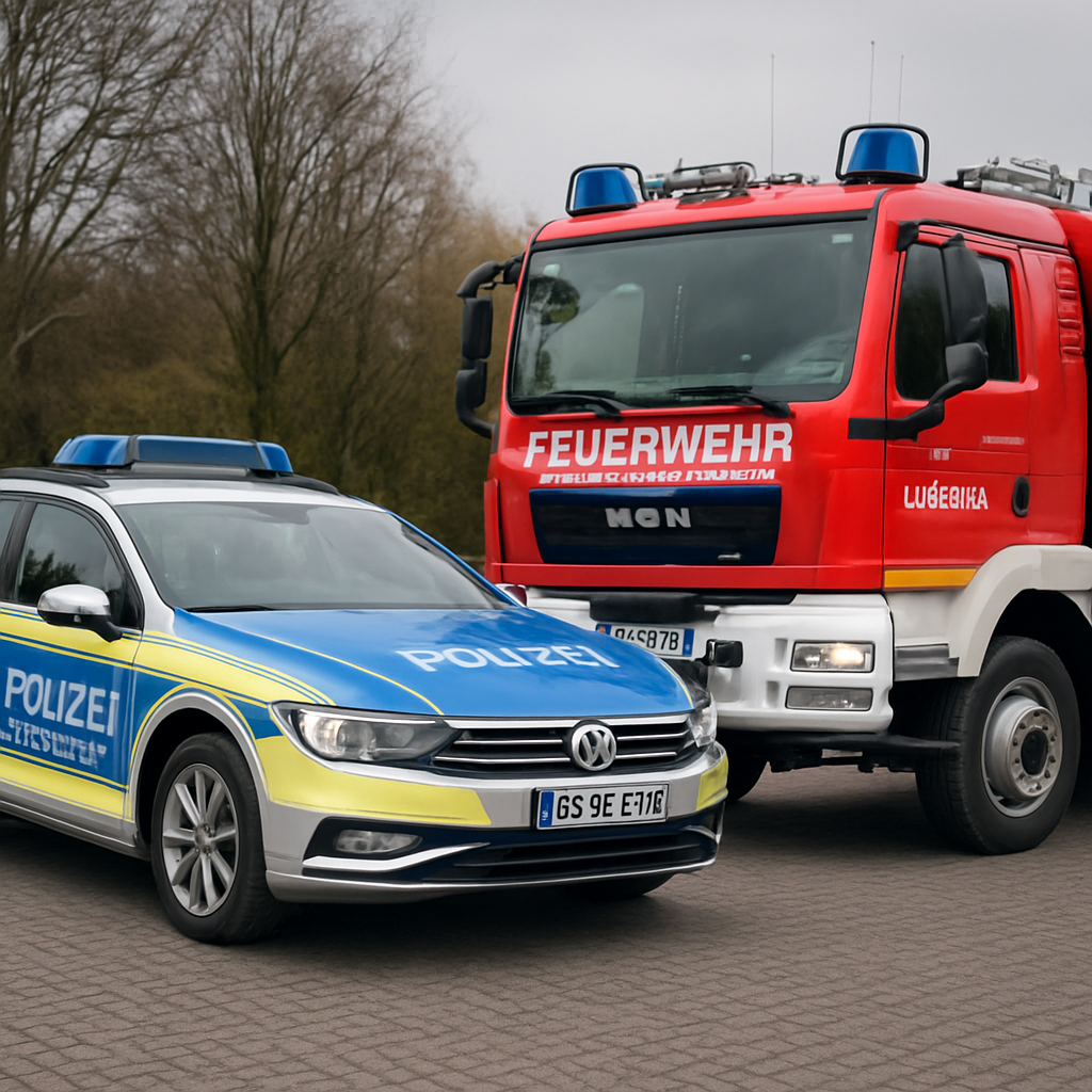 Polizei Wache Feuerwehr Einsatzfahrzeug